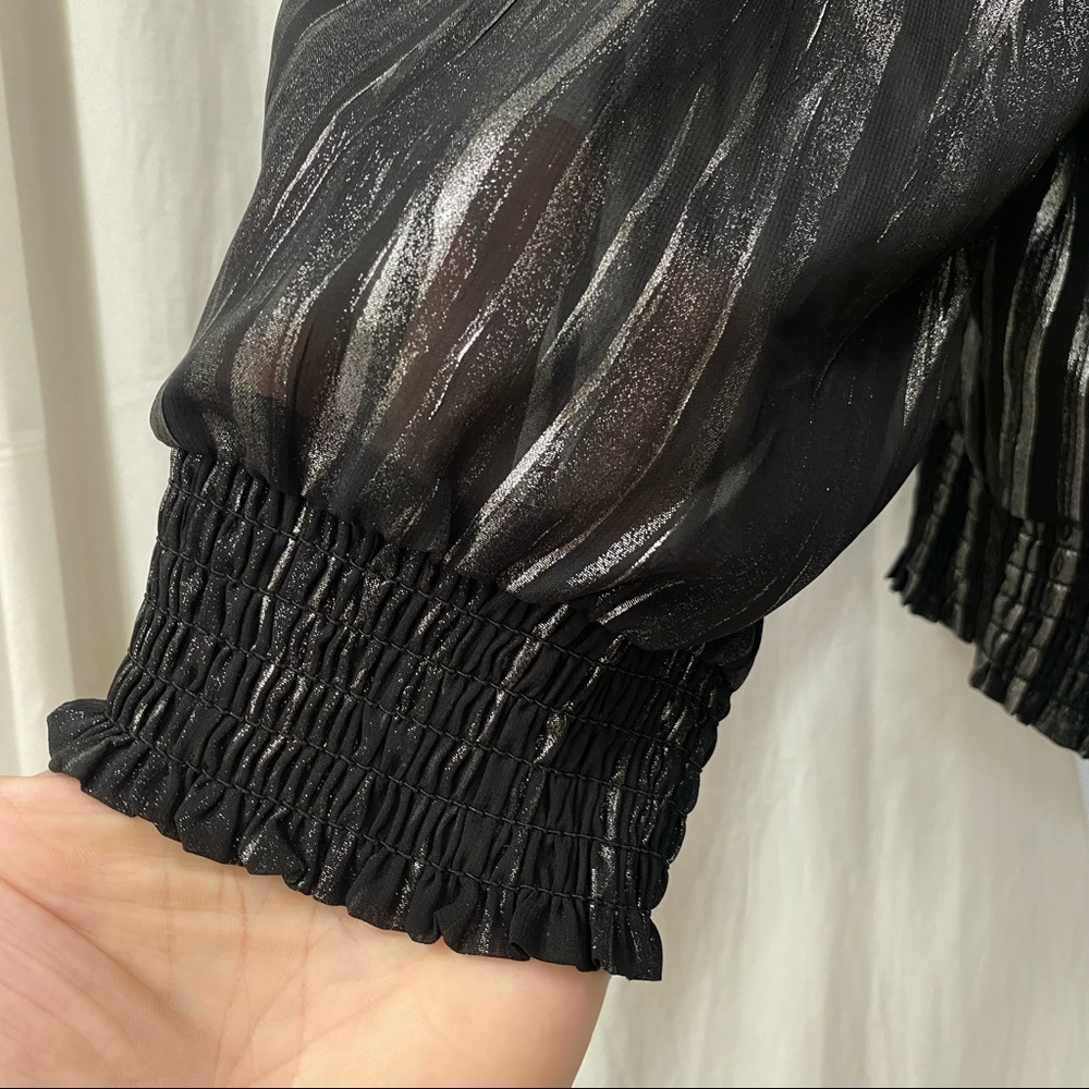 Drapers & Damons Black & Silver Blouse Size 1X - Picture 4 of 5